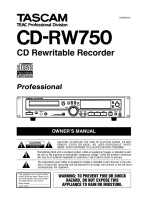 Tascam CD-RW-750 - Owners Manual